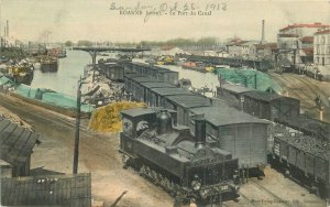 France 1913 Railroad Roanne hand colored Postcard 22-8647