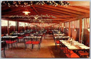 Denver Colorado 1960s Postcard Apple Tree Folks Inn Outdoor Dining