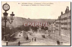 Valencia Old Postcard L & # 39esplanade The bridge over the Rhone mountains o...