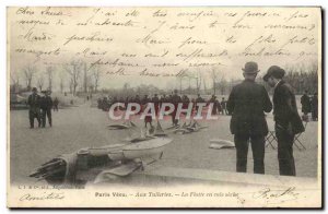 Old Postcard Paris Vecu Tuileries fleet in dry dock Yacht TOP