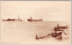 Shipping on Great Lakes SS Anna C. Minch ?? Ontario Canada Prepaid Postcard H79