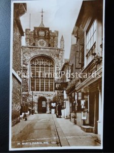 c1957 RP - St Mary's Church, Rye - showing Luncheons & Tea Rooms