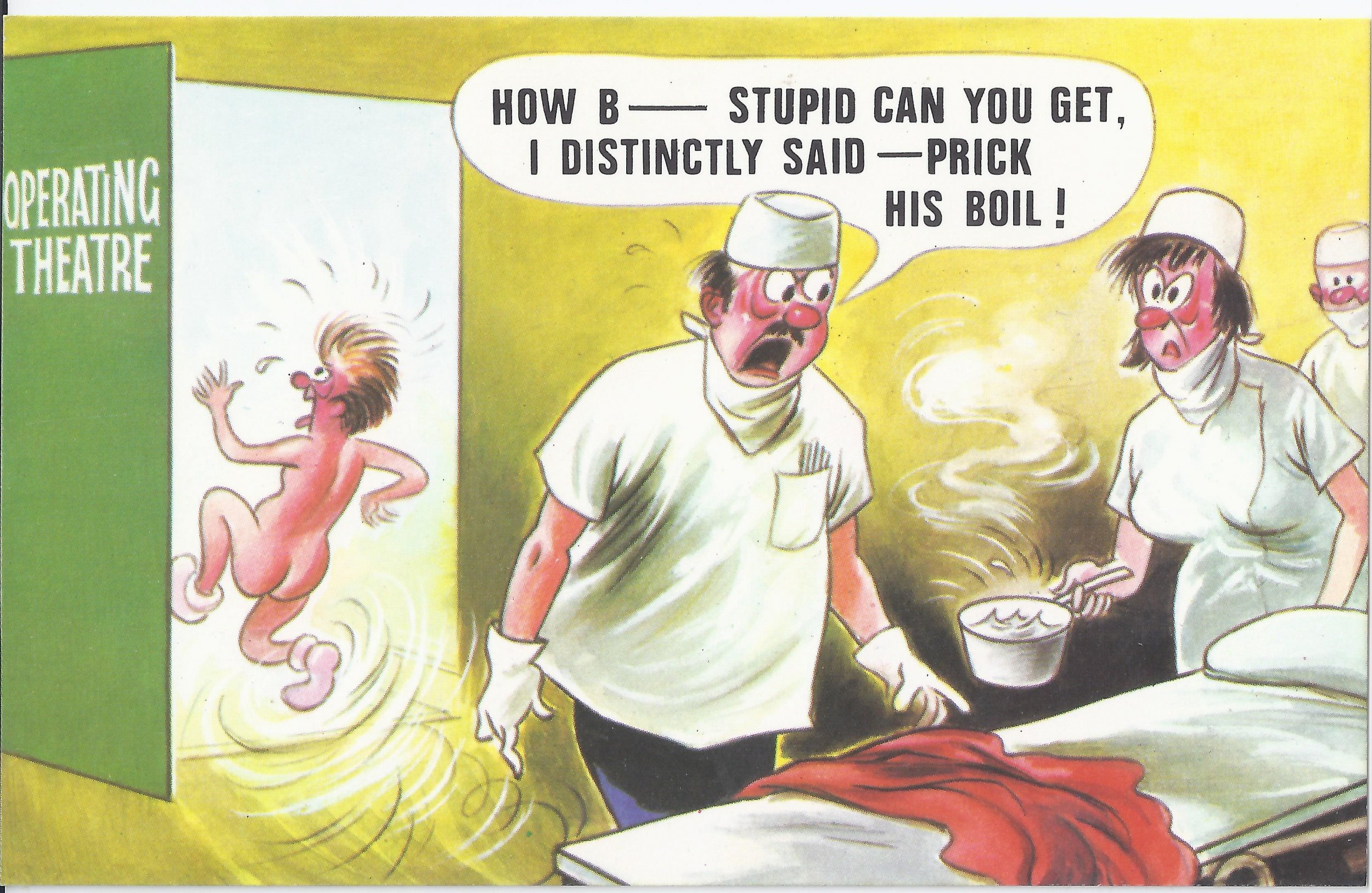 Vintage 1970s Bamforth Comic Postcard I Distinctly Said Prick His Boil Topics Humour 0672