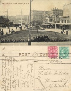 australia, NSW, SYDNEY, Circular Quay, Tram Street Car (1912) Postcard