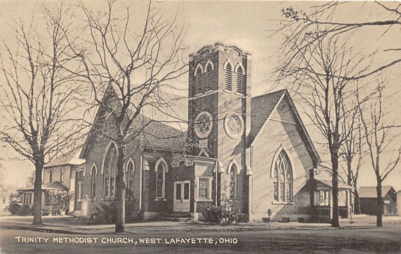 G23/ West Lafayette Ohio Postcard c1940s Trinity Methodist Church Building 6