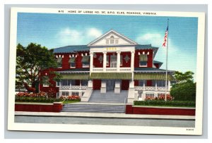 Vintage 1940's Postcard BPO Elks Lodge #197 Fraternal Roanoke Virginia