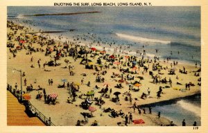 NY - Long Beach, Long Island. Bathers enjoying the Surf