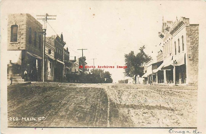 KS, Onaga, Kansas, RPPC, Main Street, Business Section, Bowers Photo No 268 