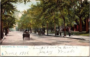 Tuck Postcard Georgia Atlanta Peachtree Street Buggies Streetcar Tracks 1906 V77
