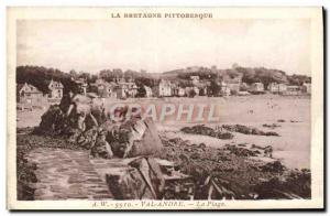 Old Postcard Brittany Picturesque Val Andre The Beach