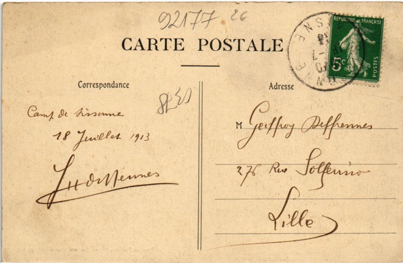 CPA Militaire Camp de SISSONNE - Souvenir (92177)