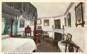 Vintage Postcard 1920's New Jersey Room Mount Vernon Virginia VA