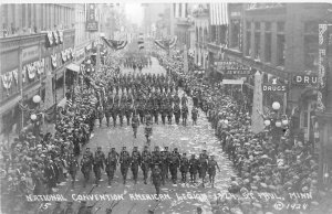 Postcard RPPC 1924 Minnesota St. Paul American Legion Military Parade MN24-3456