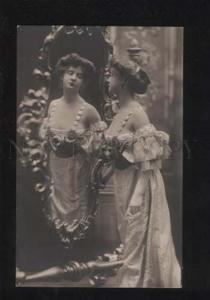 3052562 Semi-Nude BELLE near Art Nouveau MIRROR vintage PHOTO