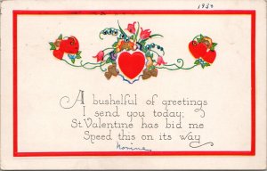 A Bushel of Greetings Vintage Embossed Valentine's Day Postcars PC364