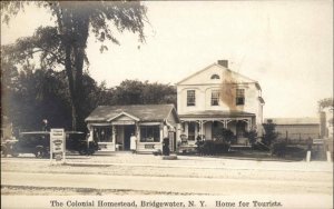 Bridgewater New York NY Colonial Homestead Gas Station Real Photo Postcard