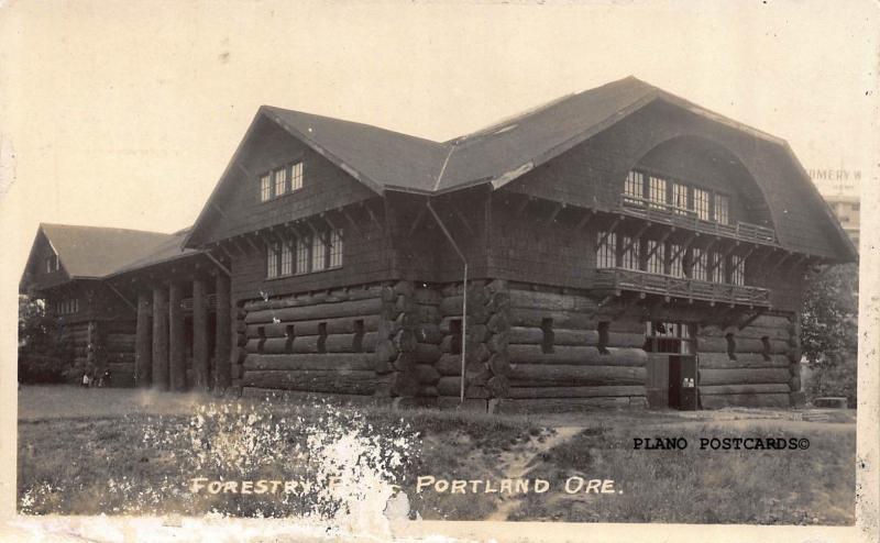 PORTLAND, OREGON FORESTRY BUILDING RPPC REAL PHOTO POSTCARD