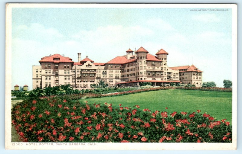 Santa Barbara CA California Hotel Potter Postcard