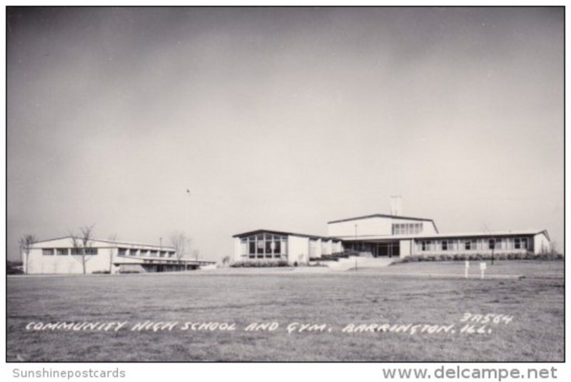 Community High School and Gymnasium Barrington Illinois Real Photo