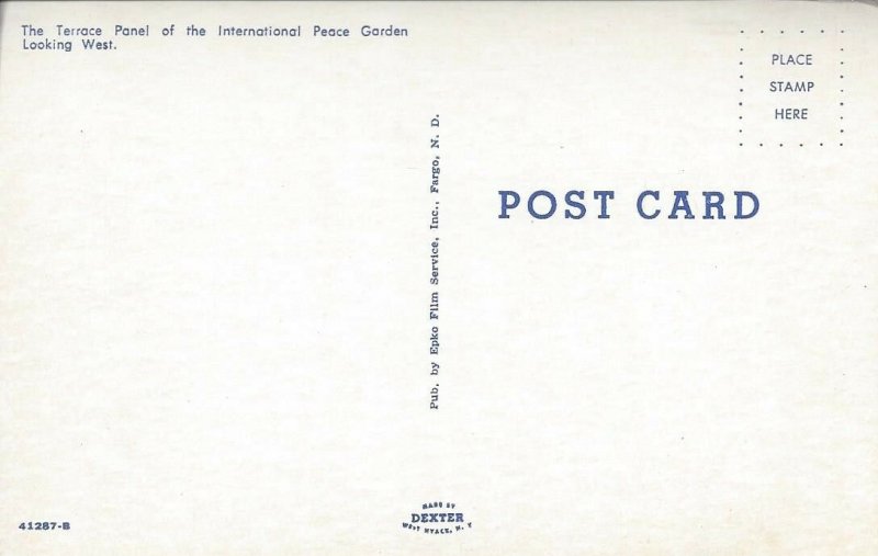 The Terrace Panel of the International Peace Garden Vintage Postcard  