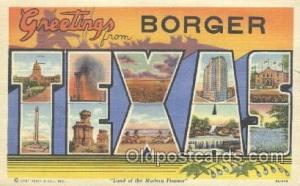 Borger, Texas, USA Large Letter Town Postcard Postcards 1954