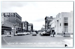 1958 Sixth Street from Main Street Fremont Nebraska NE RPPC Photo Postcard