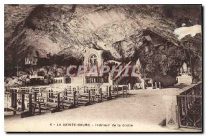 Old Postcard La Sainte Baume Cave Interior