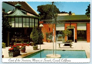 CARMEL, California CA~ COURT of the FOUNTAINS Shopping Area 4x6 Postcard c1970s
