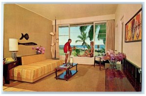 c1950's Kona Inn Guest Room Kailua Kona Island Of Hawaii HI, Interior Postcard