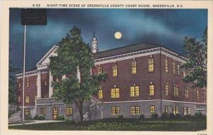 South Carolina Greenville Night Time Scene Of Greenville County Court House