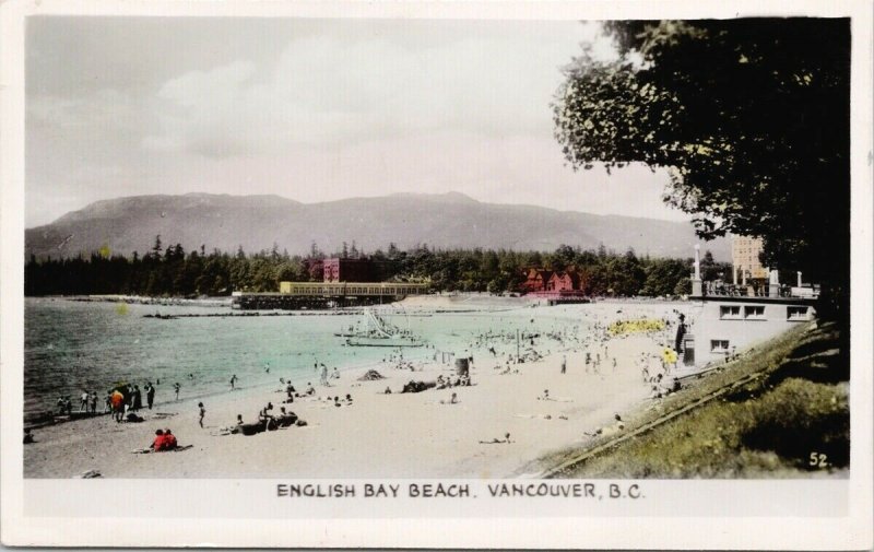 English Bay Beach Vancouver BC Gowen Sutton c1942 Real Photo Postcard F66