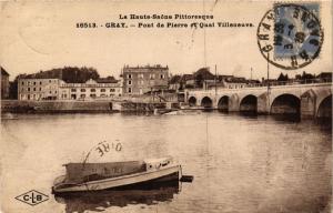 CPA GRAY - Pont de Pierre et Quai VILLENEUVE (636451)