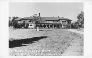 Medina Ohio 1940s RPPC Real Photo Postcard Pythian Sisters Home