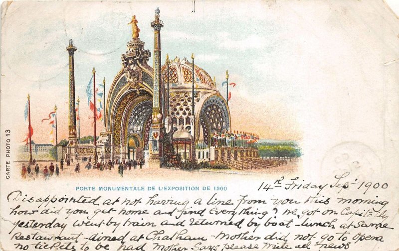 US6557 porte monumentale de l exposition de 1900 litho france