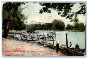 1910 Pleasure Trip On Big Sioux River Sioux City Iowa IA Posted Boats Postcard