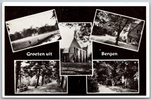 Vtg Netherlands Groeten uit Bergen Holland 1960s Multi View Postcard