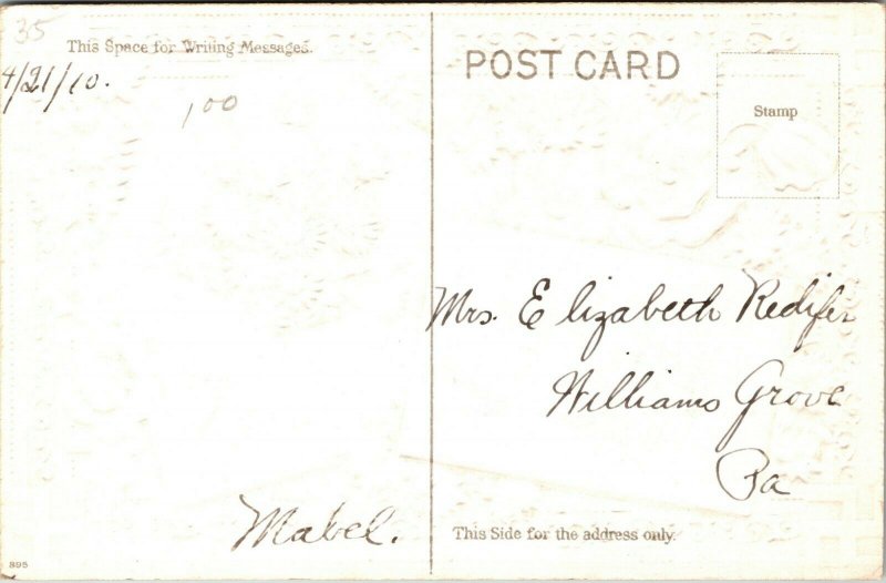 1910 POSTCARD GOOD LUCK SWASTIKAS - BIRTHDAY GREETINGS - vintage