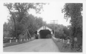 J75/ Cambridge Vermont RPPC Postcard c1950s Covered Bridge 299