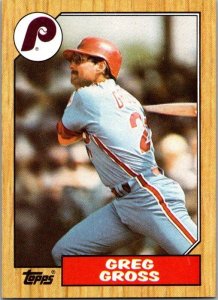 1987 Topps Baseball Card Greg Gross Philadelphia Phillies sk3470