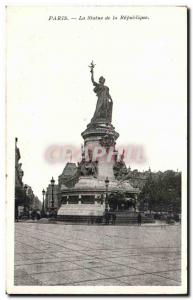 Paris Postcard Old Statue of the Republic