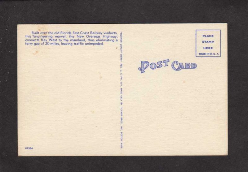 FL Highway to Key West Florida Postcard