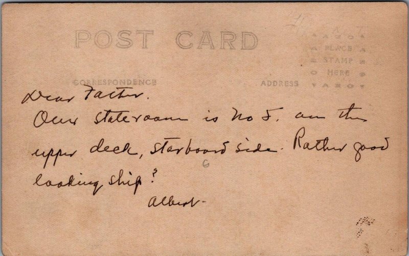 RPPC Postcard Ship US Army Transport Thomas