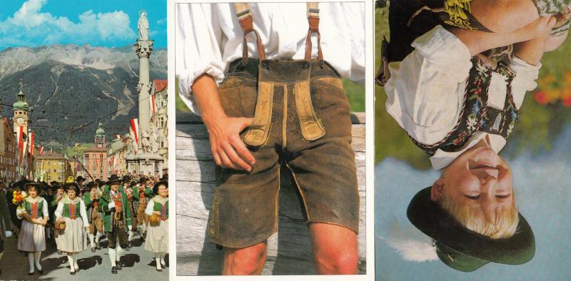 Austria Childrens Cowboy Trousers Fashion 3x Postcard s