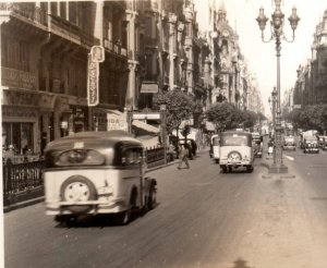 RPPC 1936 Buenos Aires Avenida De Mayo Automobiles Real Photo Postcard Argentina