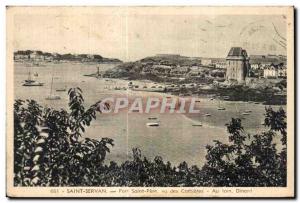 Old Postcard Saint Servan Port Saint Pere seen Corbi4eres Far Dinard