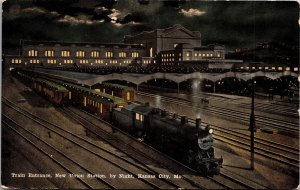 PC Train Entrance at Union Railroad Station by Night in Kansas City, Missouri