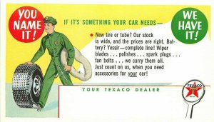 Advertising Texaco Gas Station Service artist impression 1940s Postcard 21-2991