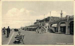 Netherlands Scheveningen Boulevard Vintage Postcard 07.46