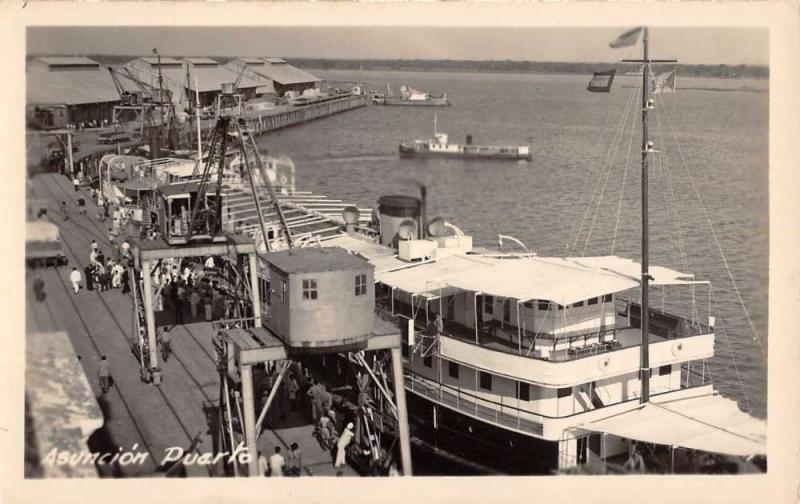 Asuncion Paraguay Port Harbor Real Photo Antique Postcard K69943