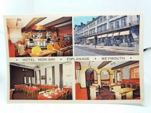 Hotel Mon Ami Esplanade Weymouth Dorset Vintage Multiview Postcard